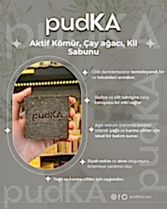 pudKA Aktif Kömür, Çay Ağacı, Kil Sabunu, Doğal ve El Yapımı