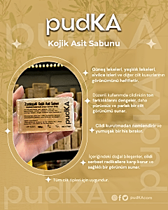 pudKA KojicAS Kojic Asit Sabunu, Zerdeçal, Limon Kabuğu ve Kojik Asit Etkisi ile Leke Karşıtı Sabun
