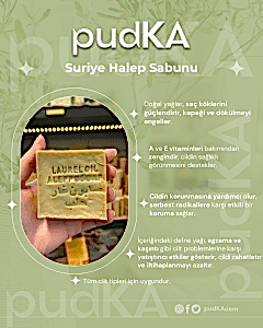 pudKA Defne Garlı Halep Sabunu, Doğal ve El Yapımı